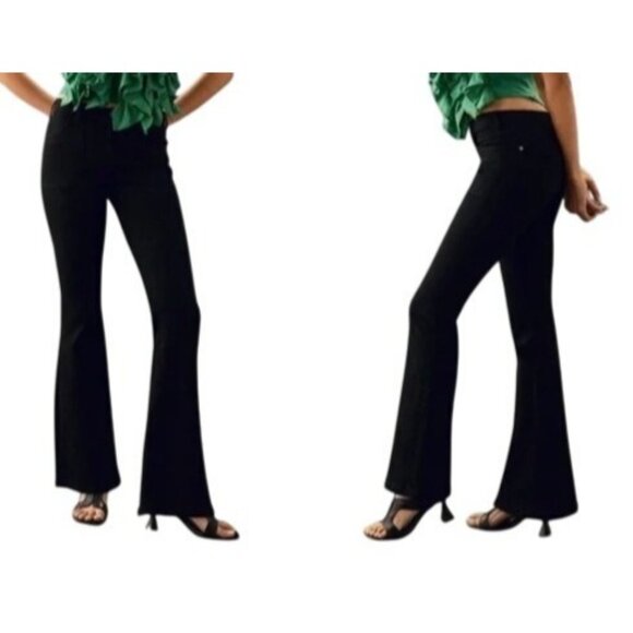 Anthropologie Pilcro Womens 31 The‎ Icon Flare Jeans Black NWT - Picture 1 of 15